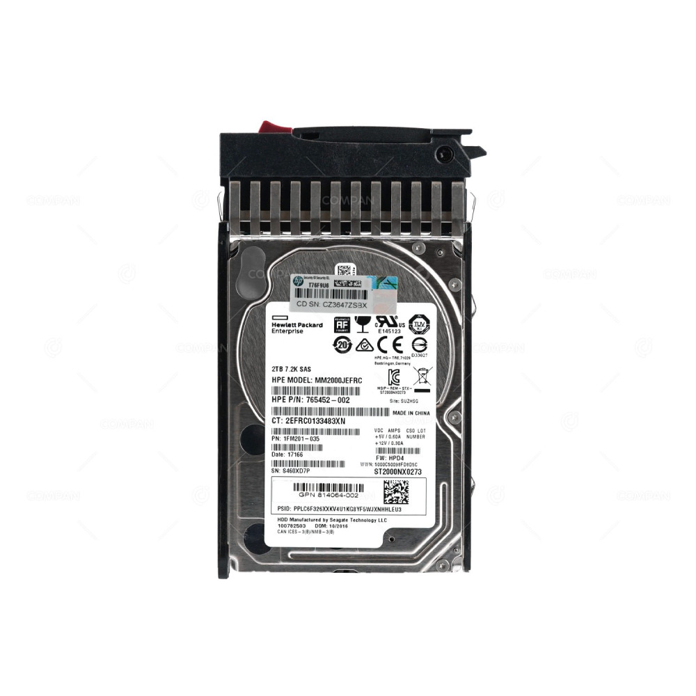 787653-001 HPE HDD 2TB 7.2K SAS 12G 2.5" SFF HOT-SWAP